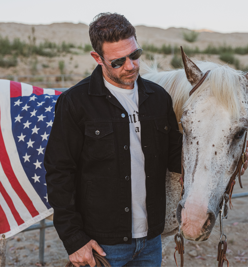 LUKE MOTHER TRUCKER JACKET, Black Rinse