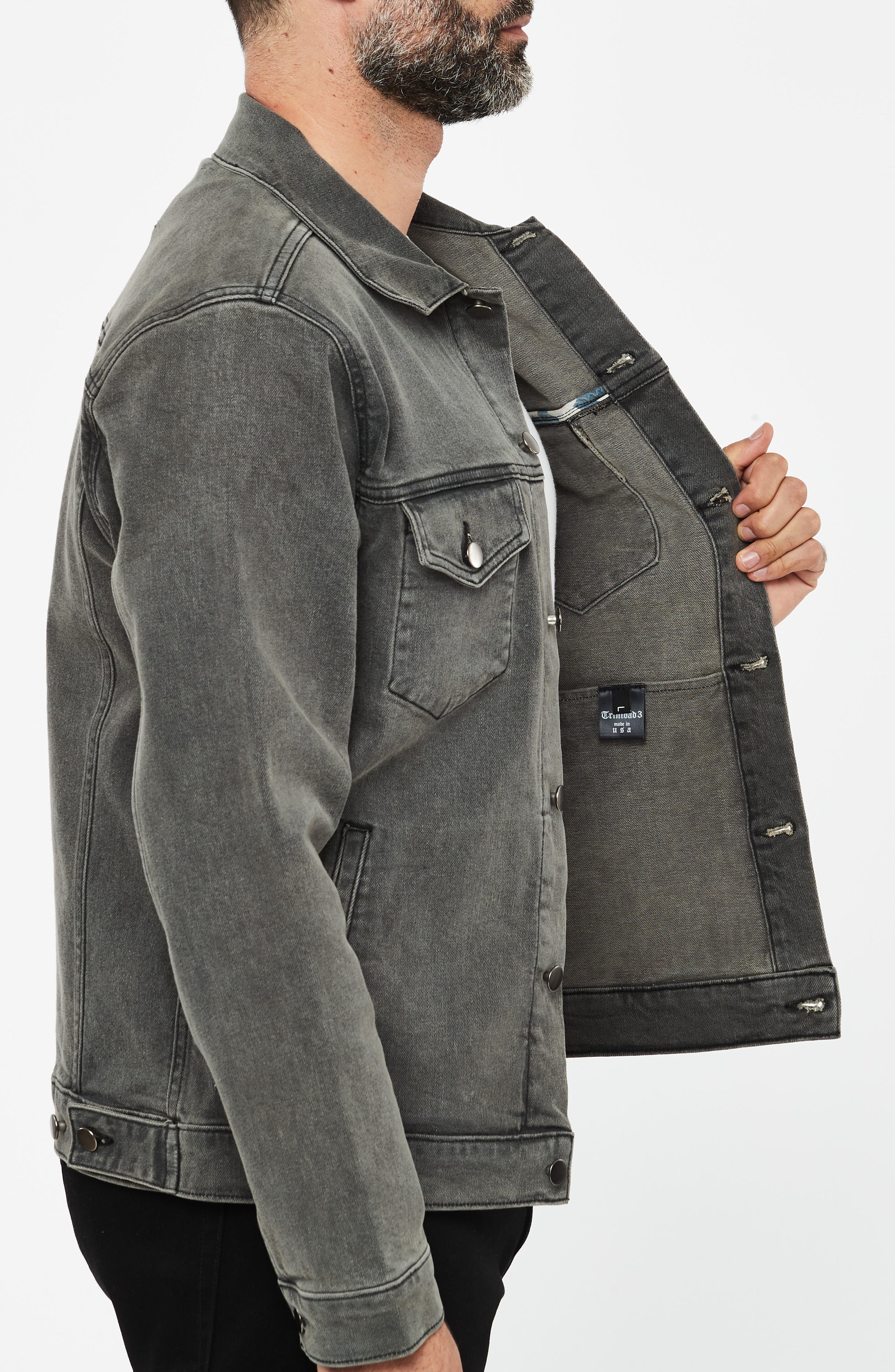 JACKET DENIM, STEEL